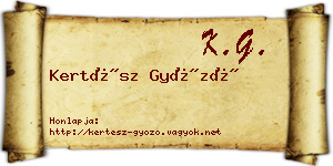 Kertész Győző névjegykártya